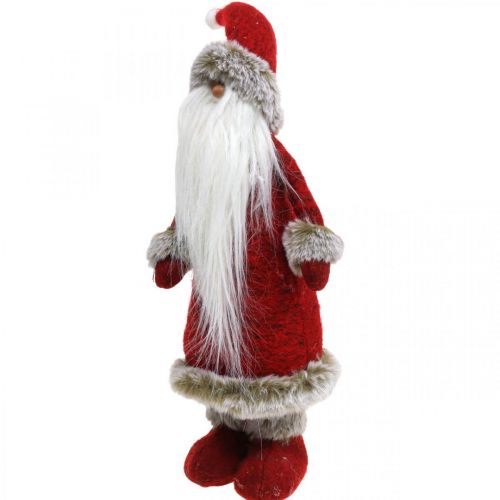 Article Décoration Père Noël debout Décoration figure Père Noël Rouge H41cm