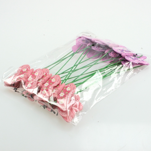 Article Papillon sur bâton 8cm 18 pcs