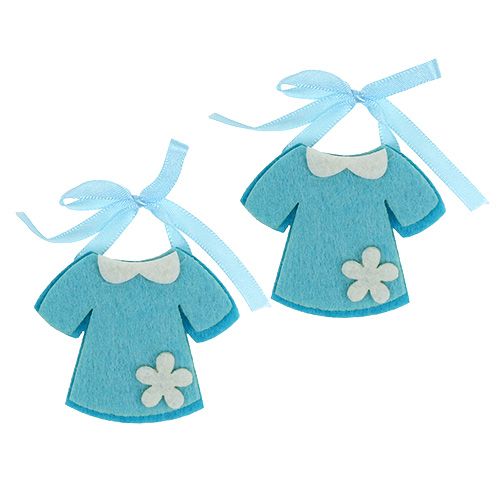 Article Déco de naissance robe en feutrine bleue 7 cm 20 p.