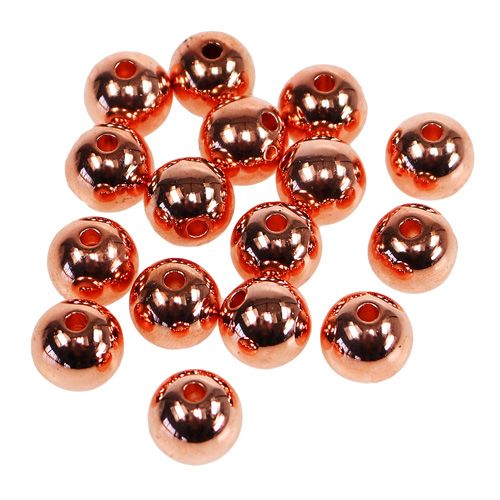Floristik24 Perles décoratives cuivre métallisé 14mm 35 pcs
