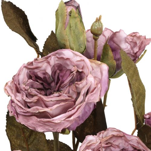 Article Bouquet de roses déco fleurs artificielles bouquet de roses violet 45cm 3pcs