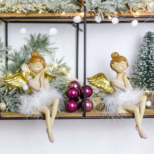 Floristik24 Siège décoratif ballerine ange bord Ø11,5 H15cm 2pcs