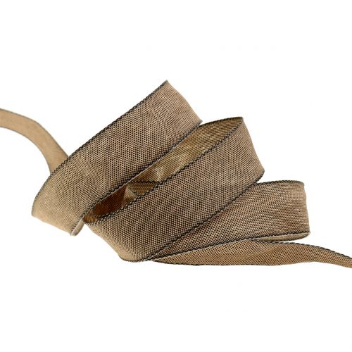 Floristik24 Ruban déco marron 25mm 20m