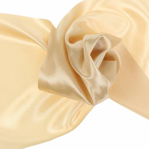 Floristik24 Ruban de table en ruban de satin champagne 200mm 10m