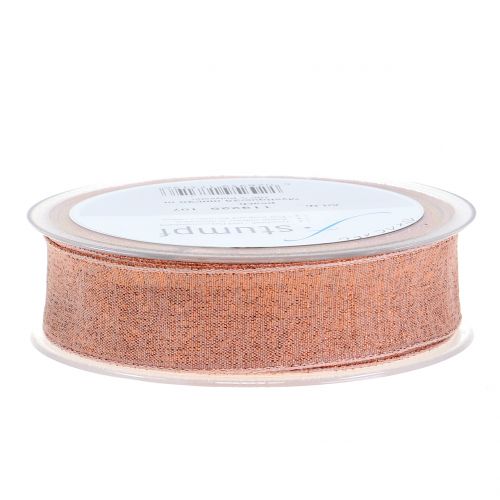 Floristik24 Ruban décoratif avec mica cuivre 25mm 20m