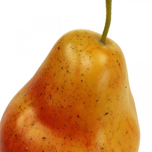 Article Déco poire jaune rouge, déco fruits, mannequin alimentaire 12,5cm