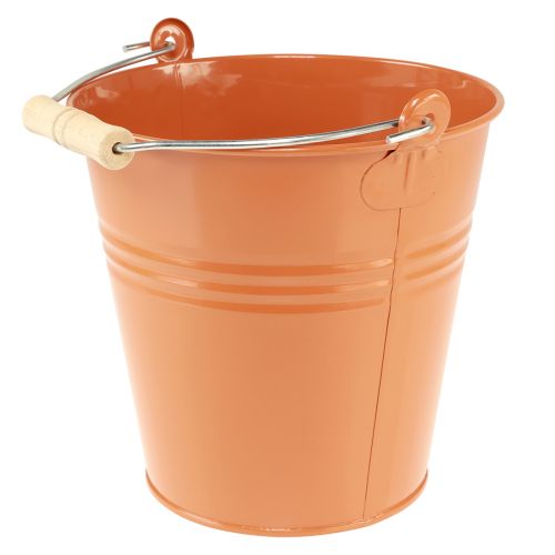 Article Jardinière seau déco métal marron orange Ø22cm H21,5cm 6L