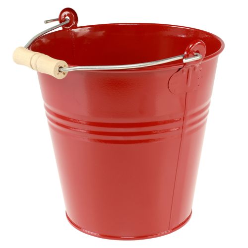 Floristik24 Jardinière seau déco métal rouge Ø22cm H21,5cm 6L