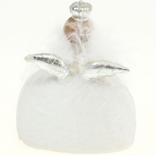 Floristik24 Déco ange blanc, argent 15,5cm 2pcs