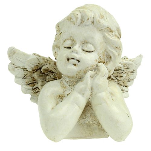 Article Figurine ange en prière Déco pour cimetière Crème 9cm 8 pcs