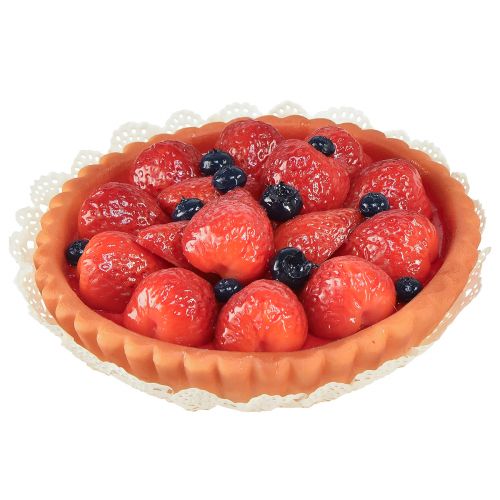 Floristik24 Décoration tarte aux fraises aliment factice boulangerie Ø15cm