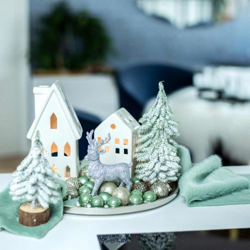 Floristik24 Ruban décoratif fourrure fausse fourrure verte chemin de table fourrure menthe 15×150cm