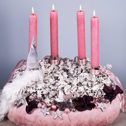 Floristik24 Bande de fourrure décorative Rosa 15cm x 200cm