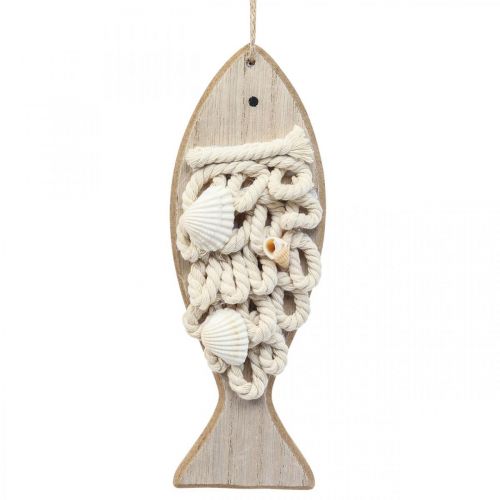 Déco poisson pendentif poisson en bois décoration maritime bois 6.5×19.5cm