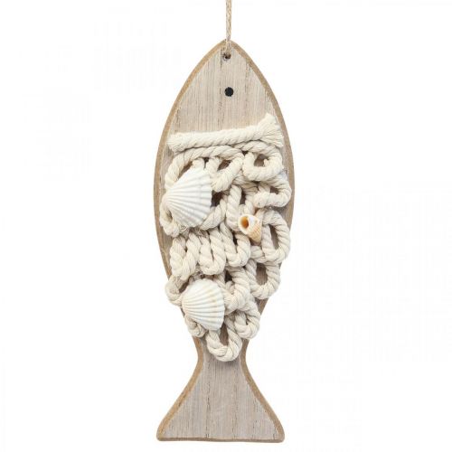 Floristik24 Déco poisson pendentif poisson en bois décoration maritime bois 6.5×19.5cm