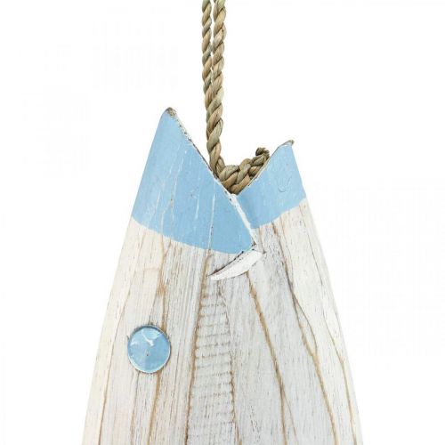 Floristik24 Poisson déco bois poisson en bois à suspendre bleu clair H57,5cm