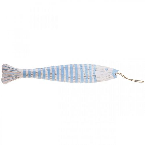 Floristik24 Poisson déco bois poisson en bois à suspendre bleu clair H57,5cm