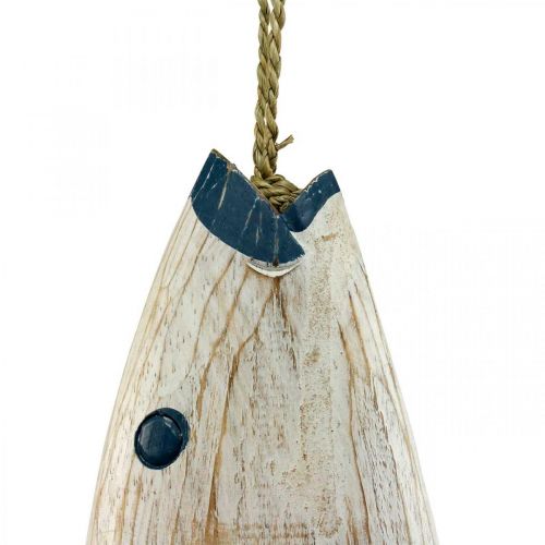 Floristik24 Déco poisson bois Poisson en bois à suspendre Bleu foncé H57,5cm
