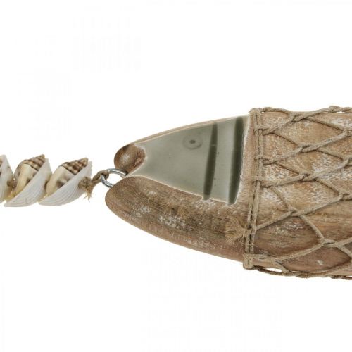 Article Déco poisson, déco poisson en bois, pendentif poisson bois 21cm