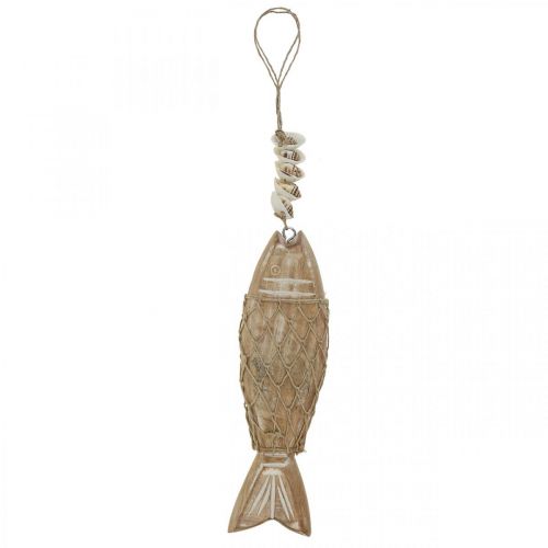 Article Déco poisson, déco poisson en bois, pendentif poisson bois 21cm