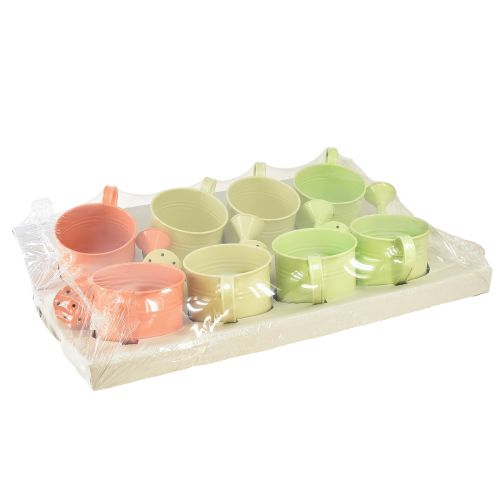 Article Arrosoir décoratif couleurs pastel métal Ø11cm H10cm 8 pcs