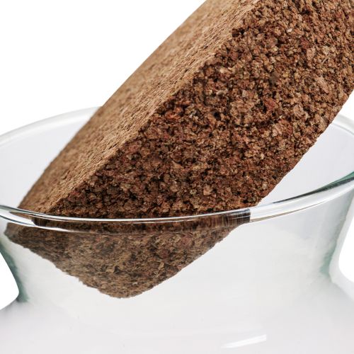 Floristik24 Verre déco avec bouchon Vase déco clair bulbeux Ø20cm H21cm