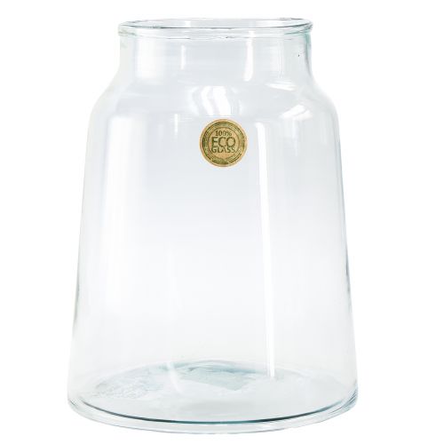 Floristik24 Vase à fleurs décoratif en verre rétro clair Ø22,5cm H29cm