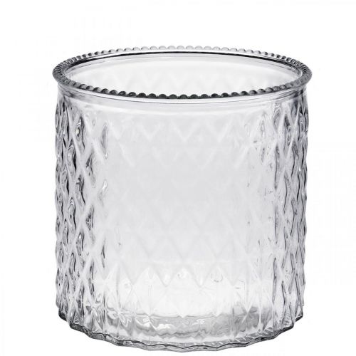 Floristik24 Lanterne décorative en verre Ø12cm H12.5cm