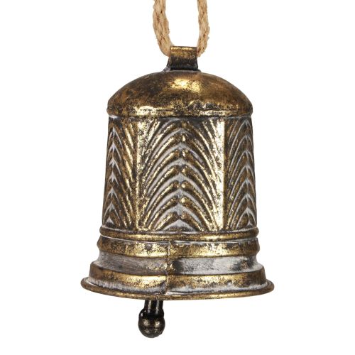 Floristik24 Cloche décorative en métal, décoration cloche de Noël aspect anik doré Ø10,5cm×13cm