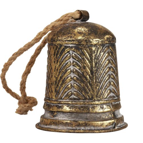 Floristik24 Cloche décorative en métal, décoration cloche de Noël aspect anik doré Ø10,5cm×13cm