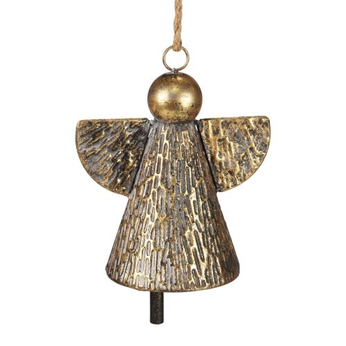Floristik24 Cloche décorative Ange de Noël, décoration de cloche de Noël dorée aspect antique 21 cm