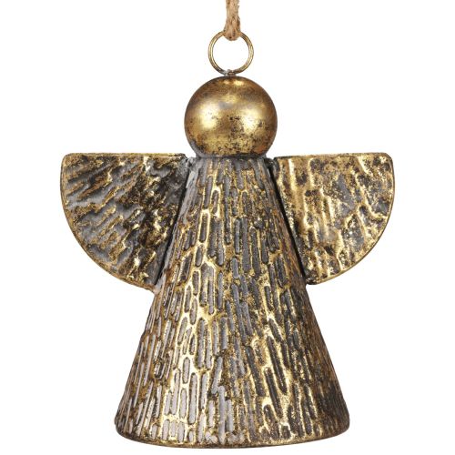 Floristik24 Cloche décorative Ange de Noël, décoration de cloche de Noël dorée aspect antique 21 cm