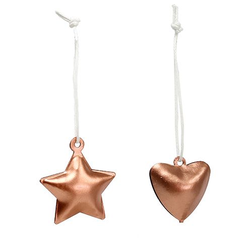 Cintre décoratif étoile, coeur cuivre 3-4cm 24 pcs