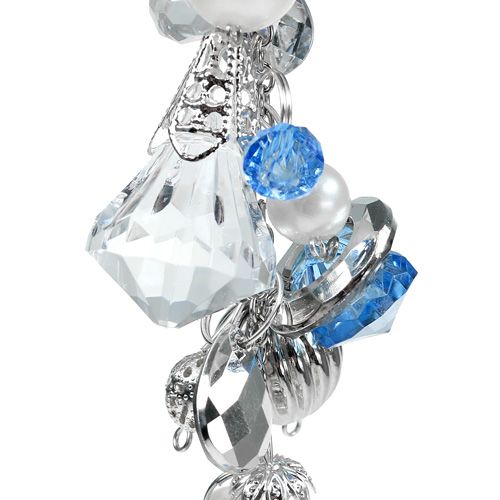 Floristik24 Attache décorative argent, bleu L. 23 cm
