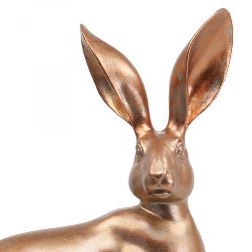Floristik24 Déco lapin doré assis paire de lapins de pâques H30,5cm 2pcs