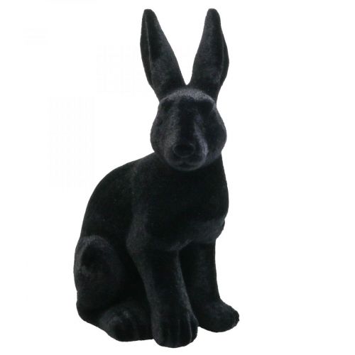 Floristik24 Grande Décoration Lapin de Pâques Céramique Floquée Noire H42,5cm