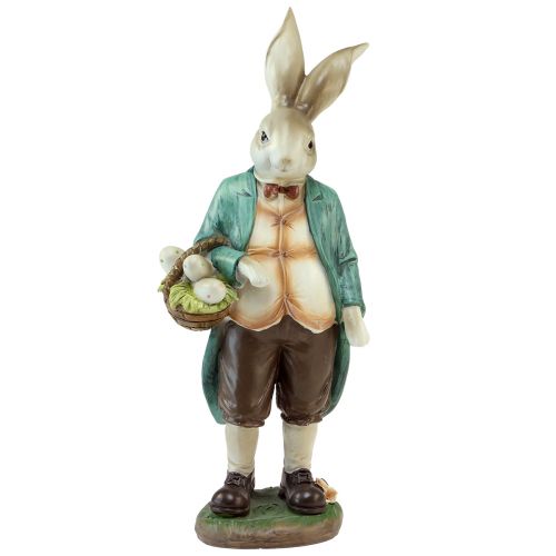 Floristik24 Figurine décorative lapin homme panier oeufs de Pâques H39cm