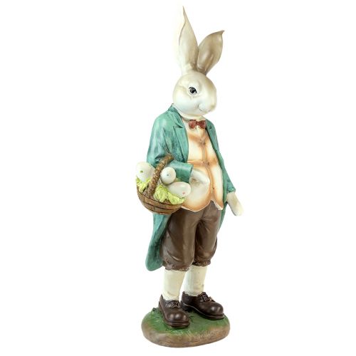 Floristik24 Figurine décorative lapin homme panier oeufs de Pâques H39cm