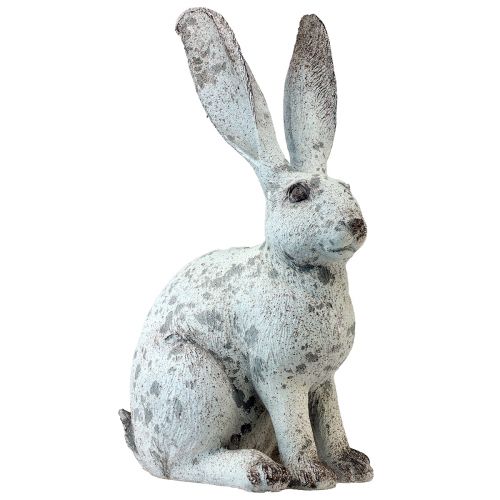 Figurine décorative Lapin Assis Shabby Chic Blanc H46,5 cm