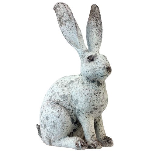 Article Figurine décorative Lapin Assis Shabby Chic Blanc H46,5 cm