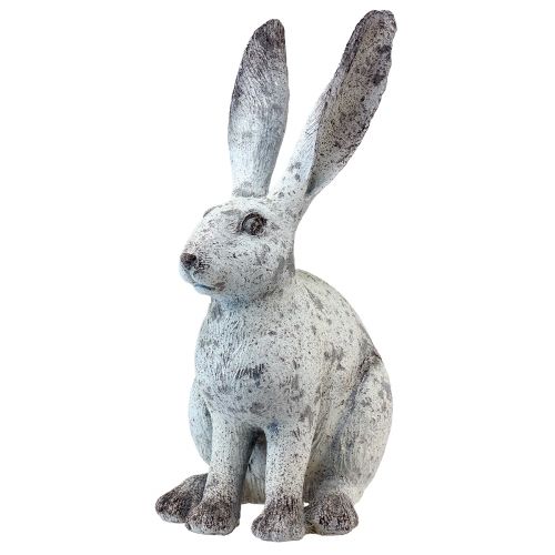 Article Figurine décorative Lapin Assis Shabby Chic Blanc H46,5 cm