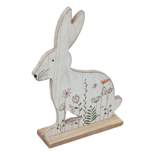 Floristik24 Lapin décoratif assis en bois Lapin de Pâques en bois 26×19,5cm