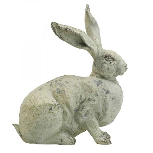 Article Lapin déco assis aspect pierre décoration de jardin H30cm 2pcs