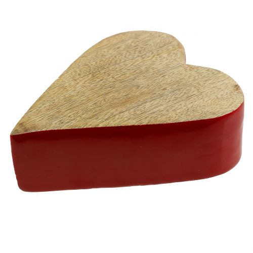 Floristik24 Coeur déco bois rouge, nature 11cm x 9.5cm