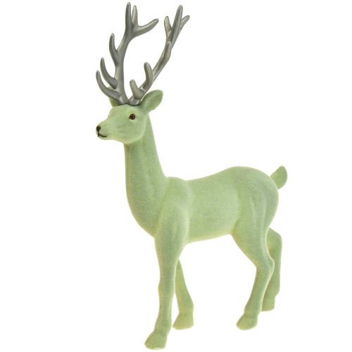 Floristik24 Figurine de Noël cerf renne déco vert gris H37cm