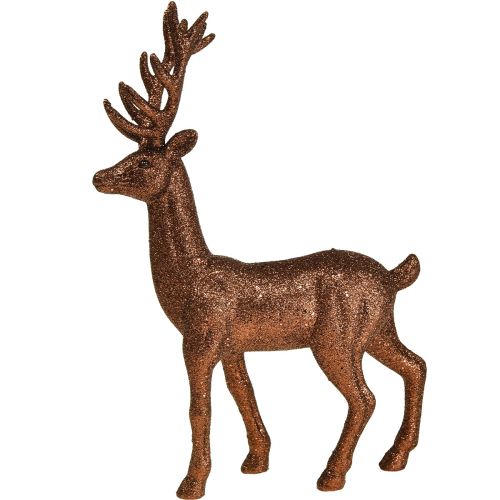 Article Déco cerf renne décoration cuivre figure paillettes H37cm
