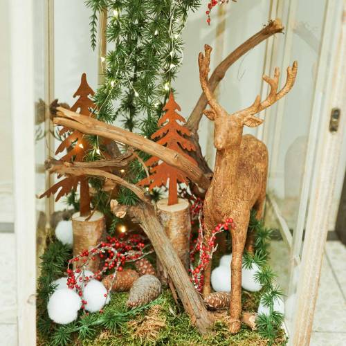 Floristik24 Déco aspect écorce de cerf H32cm