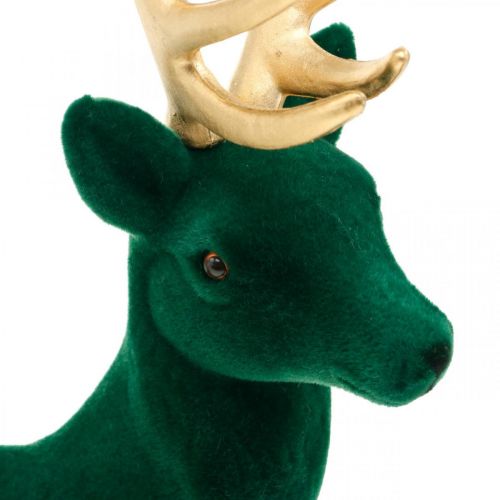 Article Déco cerf debout or vert décoration de Noël figure 40cm
