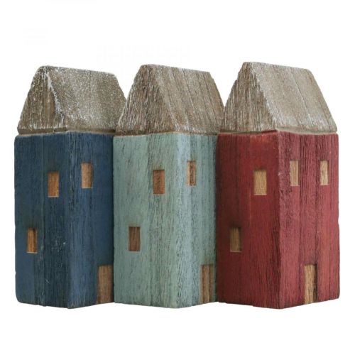 Floristik24 Déco Maisons Bois Shabby Chic Déco Maritime H14cm 3pcs