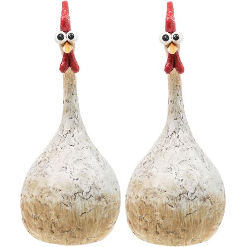 Floristik24 Décoration Poulets Décoration Figurine Décoration Pâques Poulet Drôle H26cm